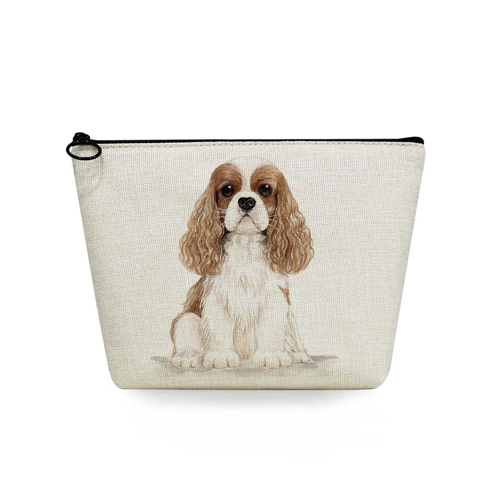 Women Dog Print Cosmetic Bag Toiletries Organize Travel Storage Case 6716