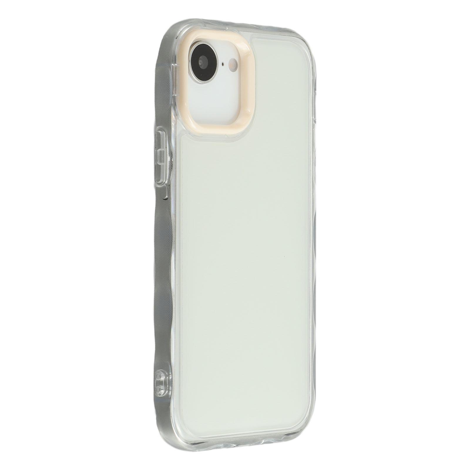 

For iPhone 16e Case Inner Wave Pattern TPU+Acrylic Phone Cover Beige