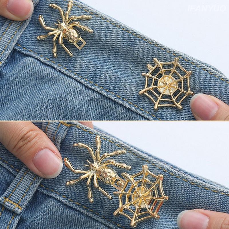 1 Stück Spinnennetz Verstellbarer Hosenbundknopf Abnehmbarer Knopf Perfekte Passform Jeans Schnalle Bundverenger Bekleidungszubehör
