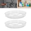 2PCS Transparent Cabinet Turntable 360 degrees  Rotation Versatile Transparent Rotating Perfume Organization For Refrigerator Pantry Wardrobe
