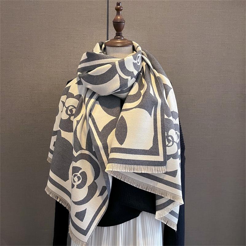 

Роскошный бренд Цветочный принт Шарф для женщин Теплый Зимний Кашемировый Пашмина Шарфы Шали Женский Толстый Плед Обмотки Фуляр 65x185cm
