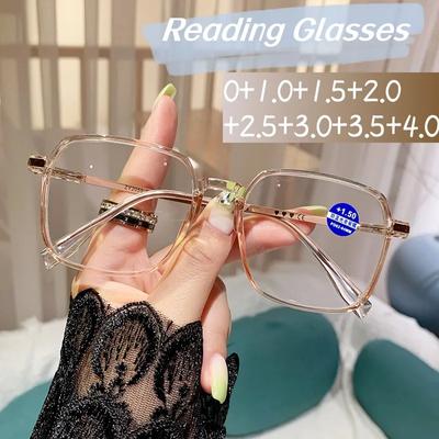 Fashion Fashion Blue Light Blocking Reading Glasses Men Women Square Finished Far Sight Eyeglasses Classic Oversized Ladies Presbyopia