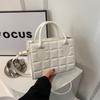 New Fashion Faux Leather Square Shoulder Bag for Women Korean Style Handbag Crossbody Purse