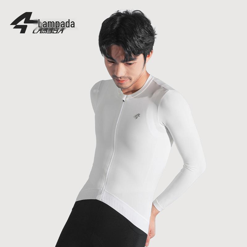 Lampaida Men's Breathable Thin Long Sleeve Cycling Jersey - Spring/Summer Road & Mountain Bike Suit