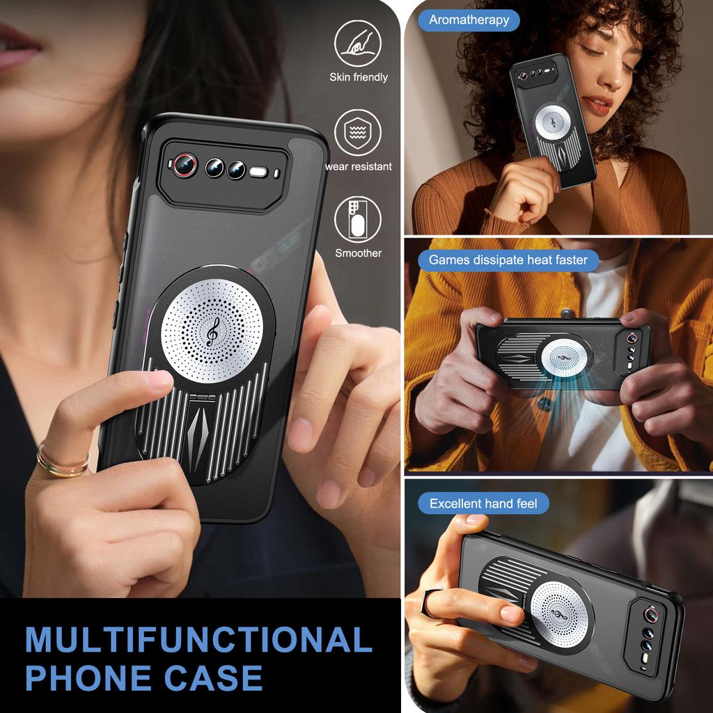 Pentru Asus ROG Phone 6 5G/Phone 6 Pro 5G/Phone 6D 5G Husă Magnetică Disipare Căldură Aromaterapie Suport Silicon+PC Husă Telefon