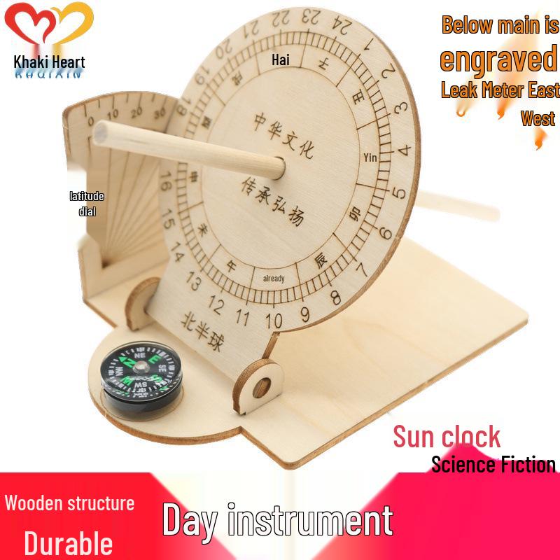 Sundial Model DIY Kit: Science Education & Homemade Sun Clock Experiment Materials Sundial Model