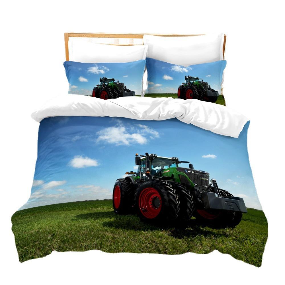 Drag Machine Product 3d Digital Printing Three-piece Quilt Cover Set