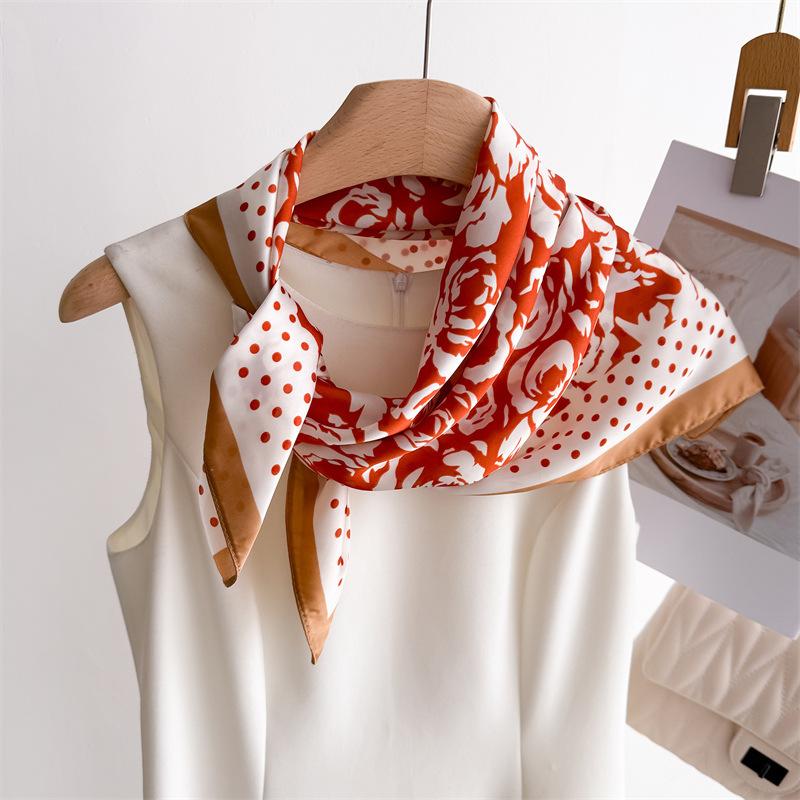 Luxury New Printed Scarves Women's Silk Scarf Spring and Summer Floral Decorations Small Neckties Hairbands Bags Wholesale