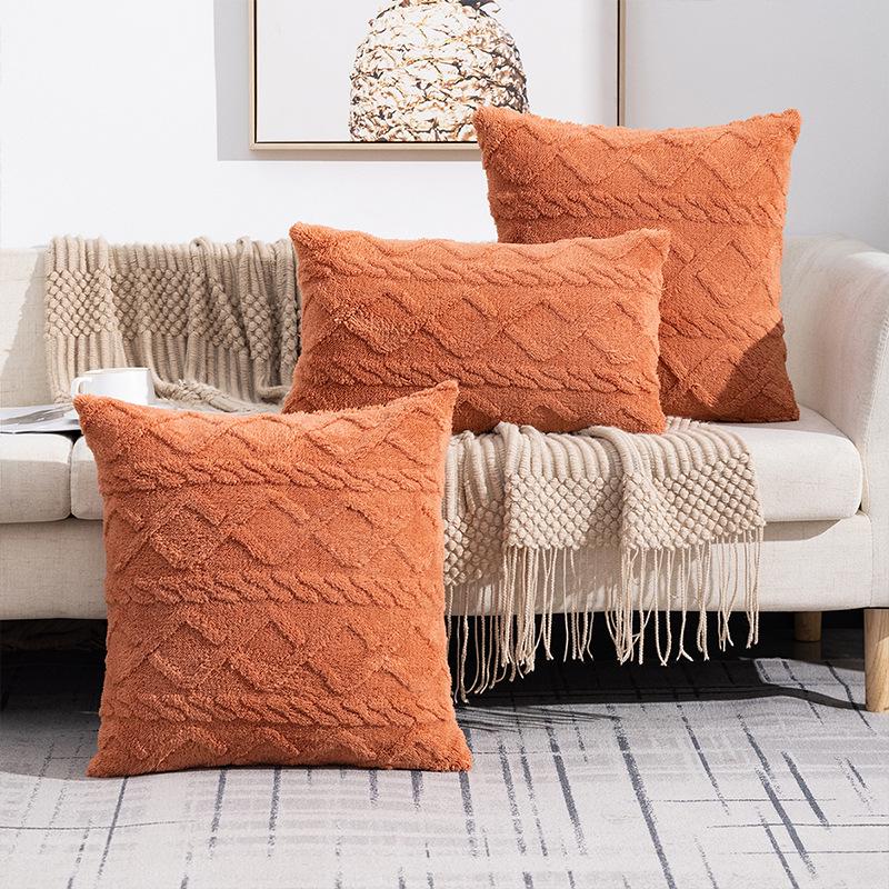 Schlichtes gewebtes Plüschkissen und -bezug für Sofa, Büro, Heimdekoration