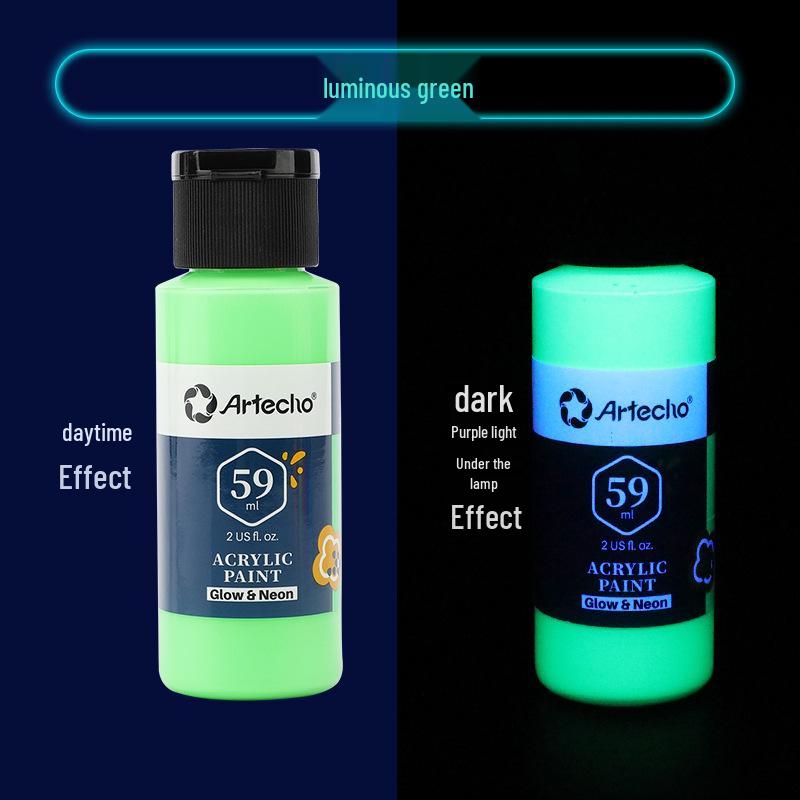 Montmartre Fluoreszierendes Acrylfarben-Set: 60ml, 8 leuchtende Farben für handbemalte Keramik und Glas blue