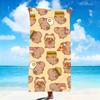 cute cartoon art kawaii Capybara face Towel Soft Beach Towels Quick Dry Pool Towel for Travel Gym bathing Spa Camp sport Gift