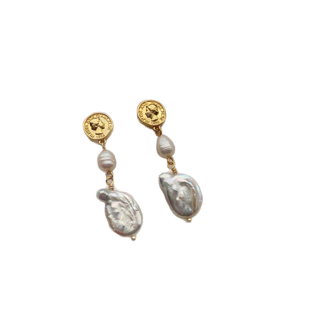 Special-shaped Baroque Pearl Earrings, Earrings, Light Luxury, High-end Sense, Niche Temperament, Retro Exquisite and Versatile Daily Earrings.