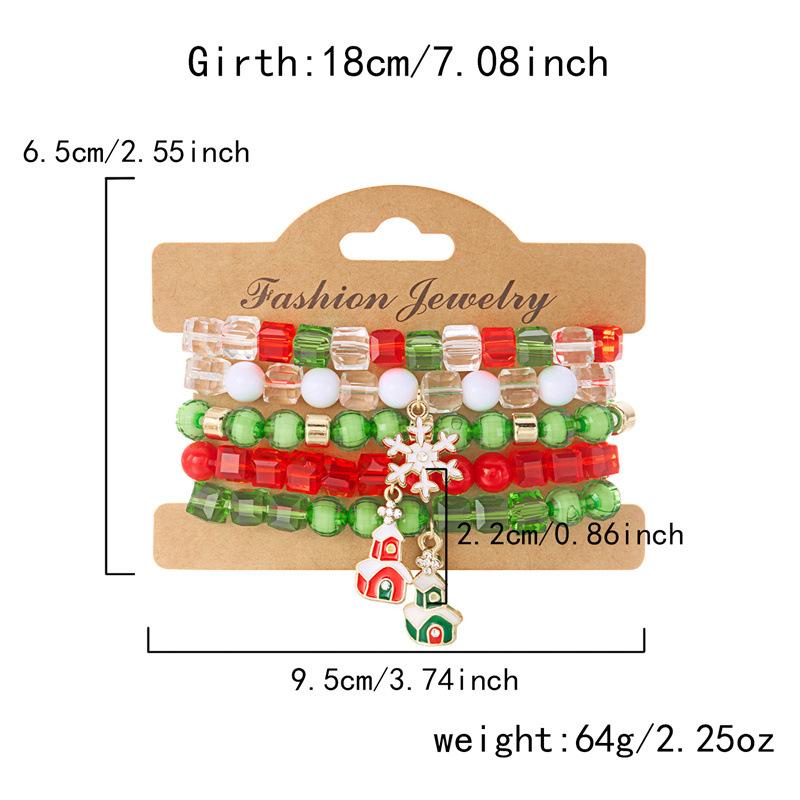 Clay Crystal Christmas Bracelet Set for Women Drip Glaze Christmas Color Alphabet Letter Beads Bracelet Kit Women Girls New Year Jewelry Accessories