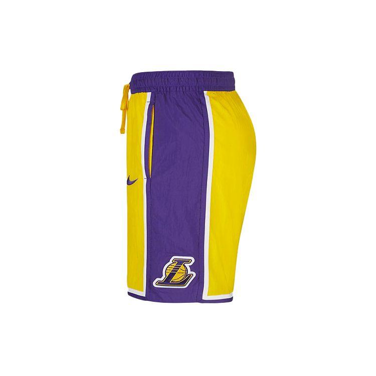 Nike Los Angeles Lakers Courtside Heritage NBA Drawstring Straight-Leg Sports Shorts Men Bottoms Amarillo-Yellow Cv5603-728