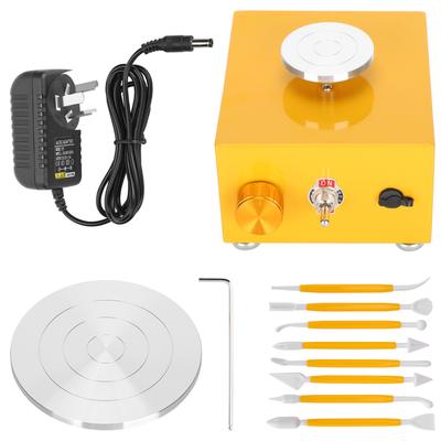 Clay Molding Machine Mini Pottery Wheel DIY Crafts Accessories with 10cm Turntable 100‑240VAU Plug
