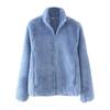 Women's Long Pile Fleece Jacket - Zipper Cardigan, Stand Collar, Warm Long Sleeve Top for Autumn/Winter