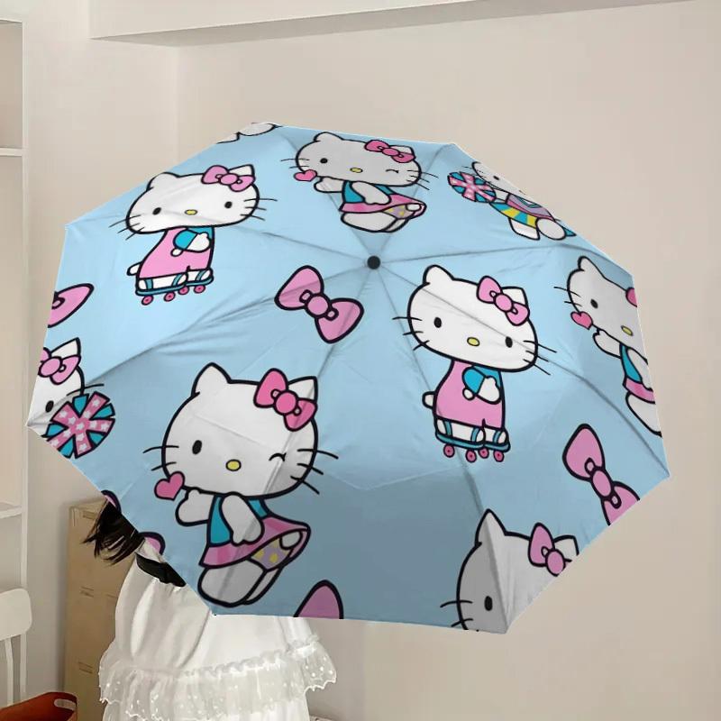 1pc Hello Kitty Cheerleader Pattern Umbrella with Plastic Handle,Suitable for All Seasons Home Travel Outdoor UmbrellaSanlio535