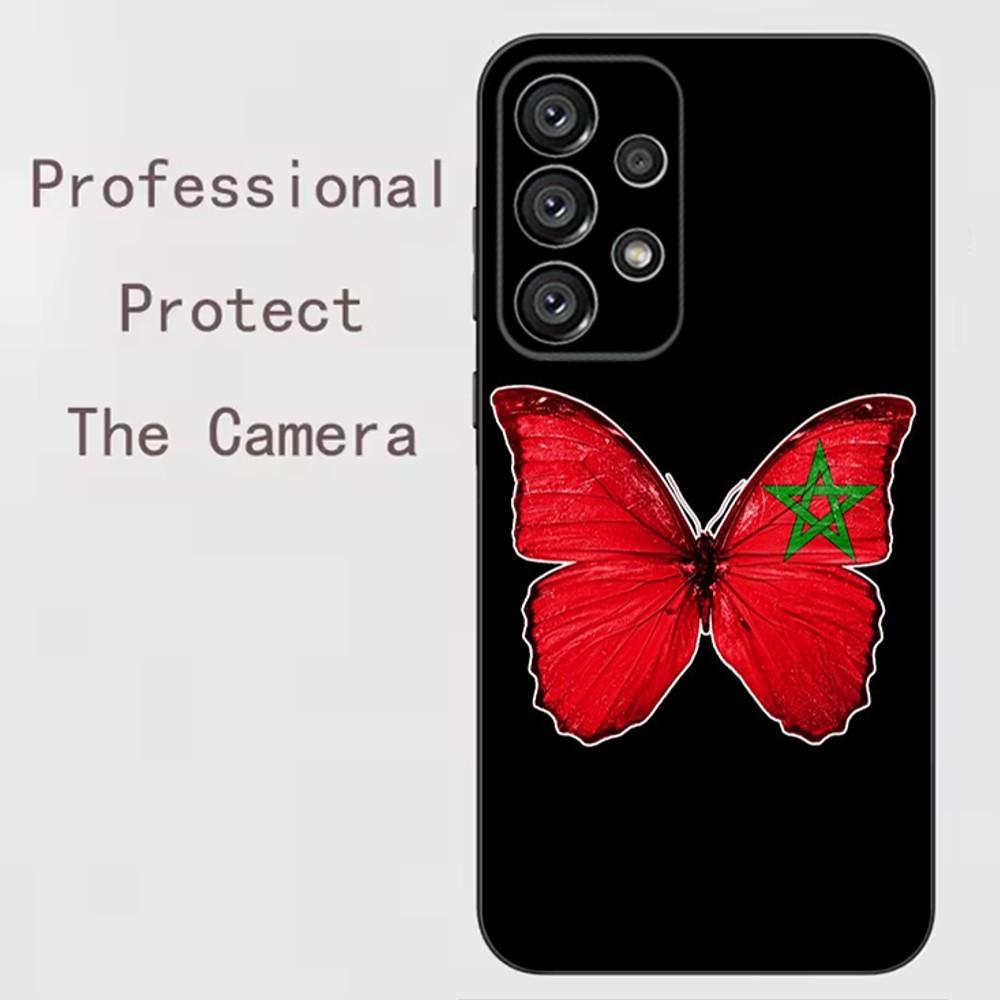 

Чехол для паспорта и телефона с флагом Марокко для Samsung Galaxy A13, A21s, A22, A31, A32, A52, A53, A71, A80, A91, мягкий черный корпус Samsung a535g
