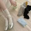 Ballet Style Bow Lolita Socks Children's Knee Over White Summer Anti Slip Calf Pile Socks New Fashion  Breathable Boneless Socks