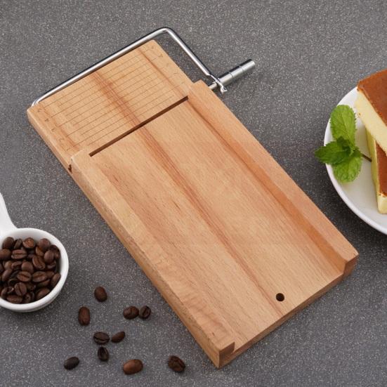 Cheese Slicer with Stainless Steel Wire Wood Cutter for Cheese Butter Even Slices Cheese Cutter for Parties Family Dinners