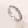 Vintage Flower Leaf 925 Silver-Plated Ring - European & American Style Engagement Jewelry