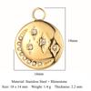 3pcs/Lot Peach Heart Crescent Mirror Polished 316 Stainless Steel DIY Charm Eye Sun Star Moon Rhinestone Jewelry Pendant