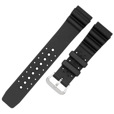 Klefer KU-20 Taucherstil-Uhrenarmband, 22mm Urethan, Wasserabweisend, Einfach mit Werkzeugen zu verwenden, Schwarz
