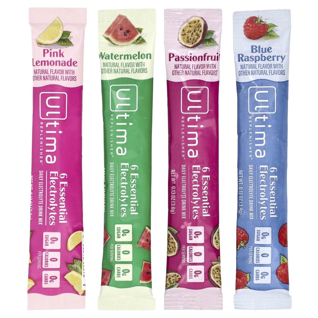 6 Essential Electrolytes, Daily Electrolyte Drink Mix, Tropical Variety Pack, 20 Stick Packs, 69G(2.4Oz)