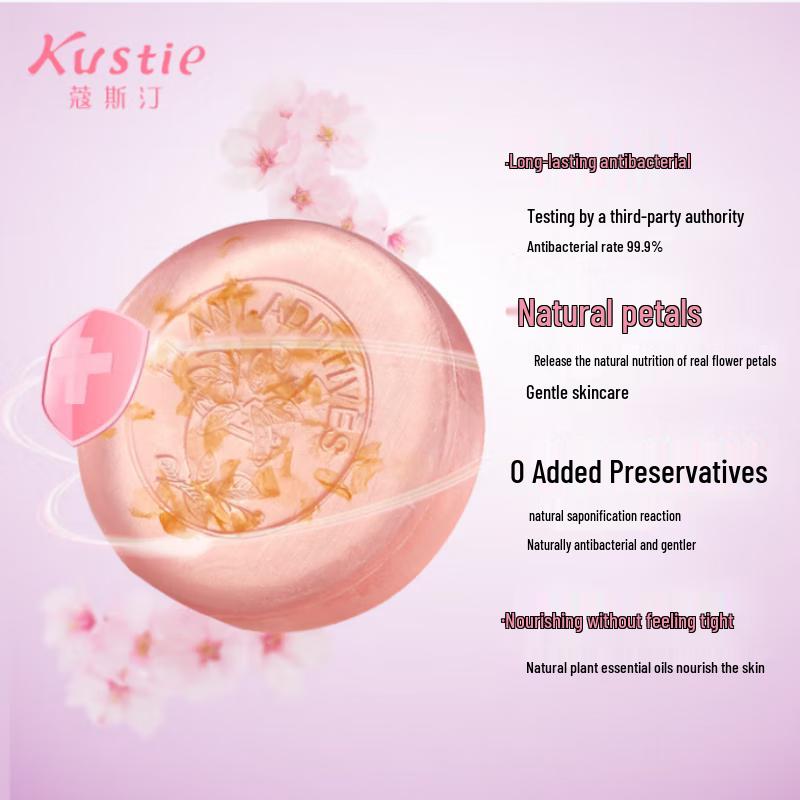 

Kustie Cherry Blossom Petal Antibacterial Handmade Soap 100g