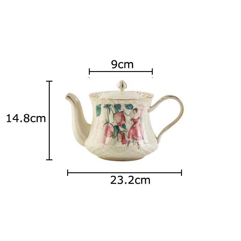 Flowers and Beauties Ceramic Cup&saucer Teapot Coffee Mug Dining Table Milk Mugs Afternoon Tea Teacup Fruit Juice Container