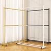 Movable Double-Layer Drying Rack with Wheels for Indoor and Balcony Use