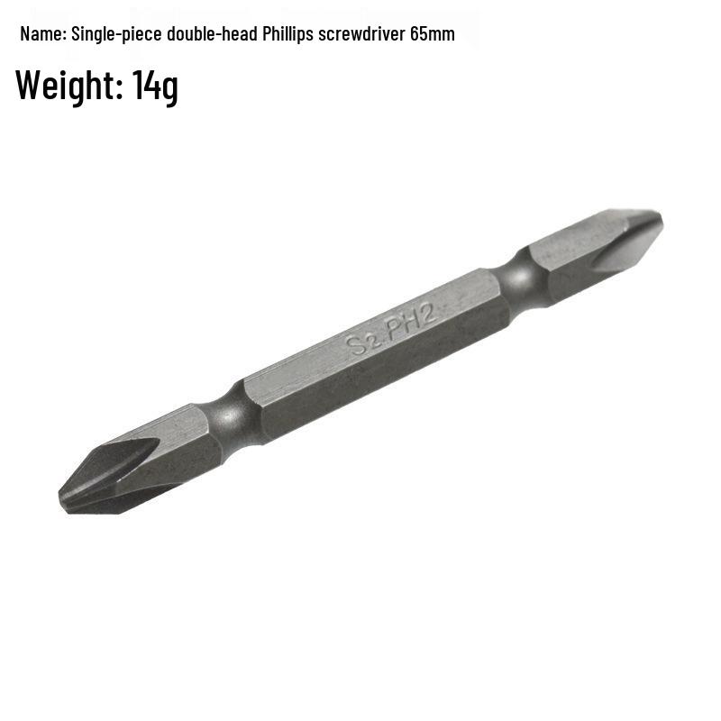 10-Piece 65mm Double-Ended PH2 Phillips Screwdriver Bits, S2 Material
