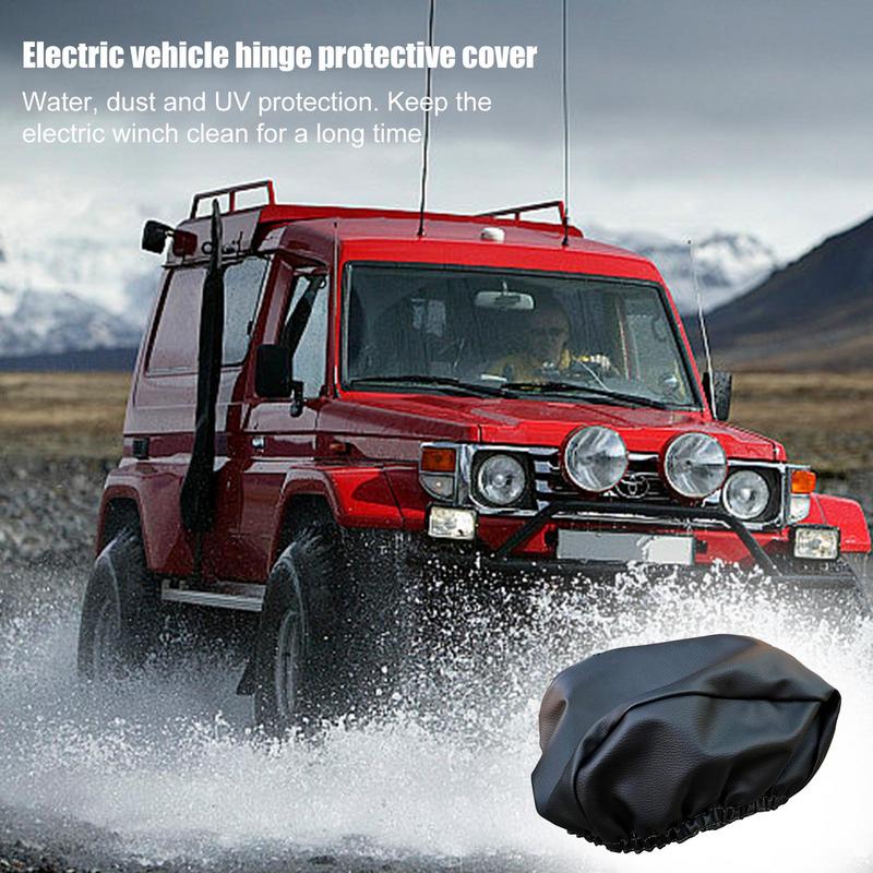Heavy Duty Car Winch Protection Cover Thickened Car Winch Waterproof Cover Waterproof Dustproof and Sun-proof Protection Cover