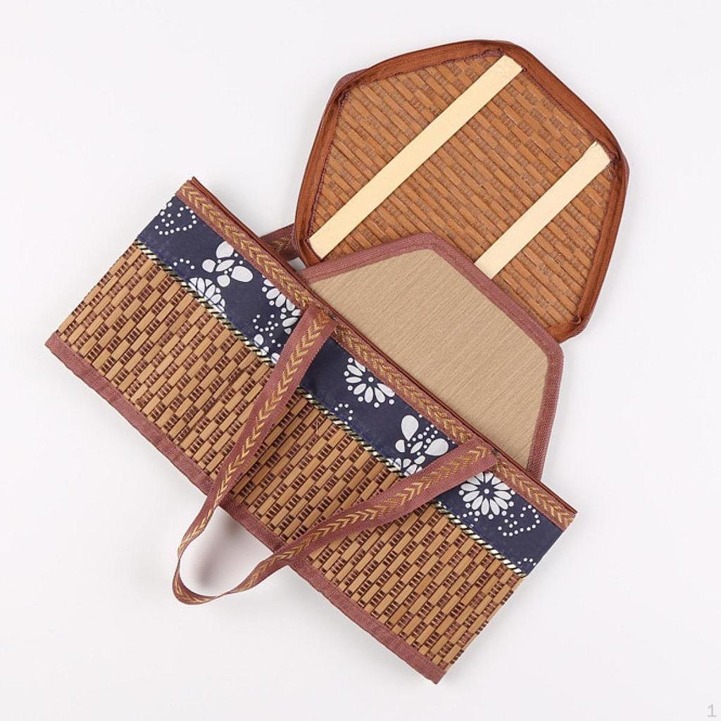 Bamboo Woven Basket Food Container Double Handles Top Handle Portable Gift Wrapping with Lid for