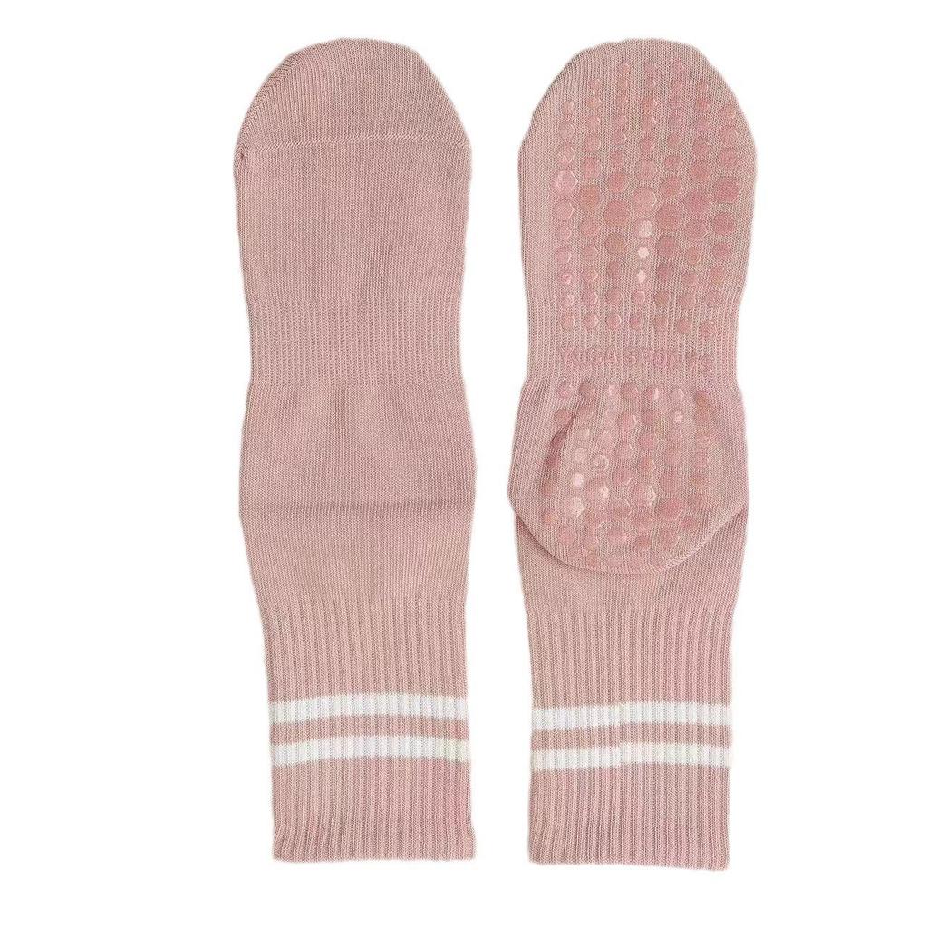 Women's Non-Slip Yoga & Pilates Mid-Calf Socks with Stripes