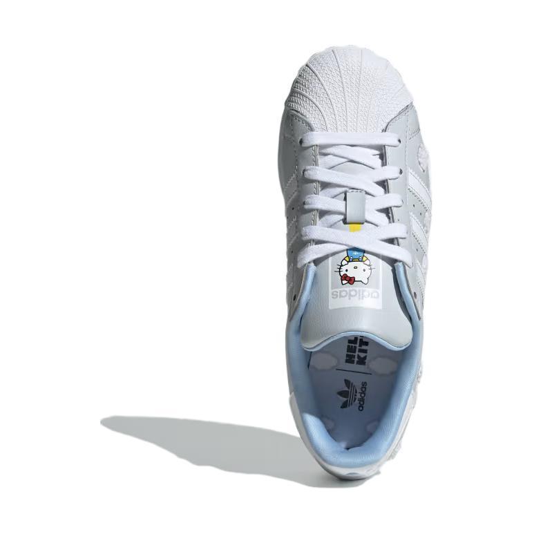 Adidas Hello Kitty x Superstar J Embroidered Clouds Kids Sneakers Blue Halo-Blue Cloud-White IF7021