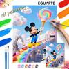 Painting By Numbers Kit Ice Cream Factory Rainbow Robot Hand Painting Home Decor