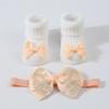 Baby Strick Socken Kopfbedeckung Prinzessinnen Stil Baby Mädchen Stirnband Socken Modische Haaraccessoires für Säuglinge & Babys