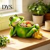 Weather Resistant Plant Container Cute Lying Frog Planter, Decorative Resin Pot, Funny Pastoral Style Garden Ornament for Succulents Indoor
