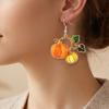 Cute Acrylic Pumpkin Drops 1 Pair Drop Earrings, 2D Fall Harvest Dangle Earrings Charming Holiday Party Jewelry for Women, Halloween Thanksgiving with