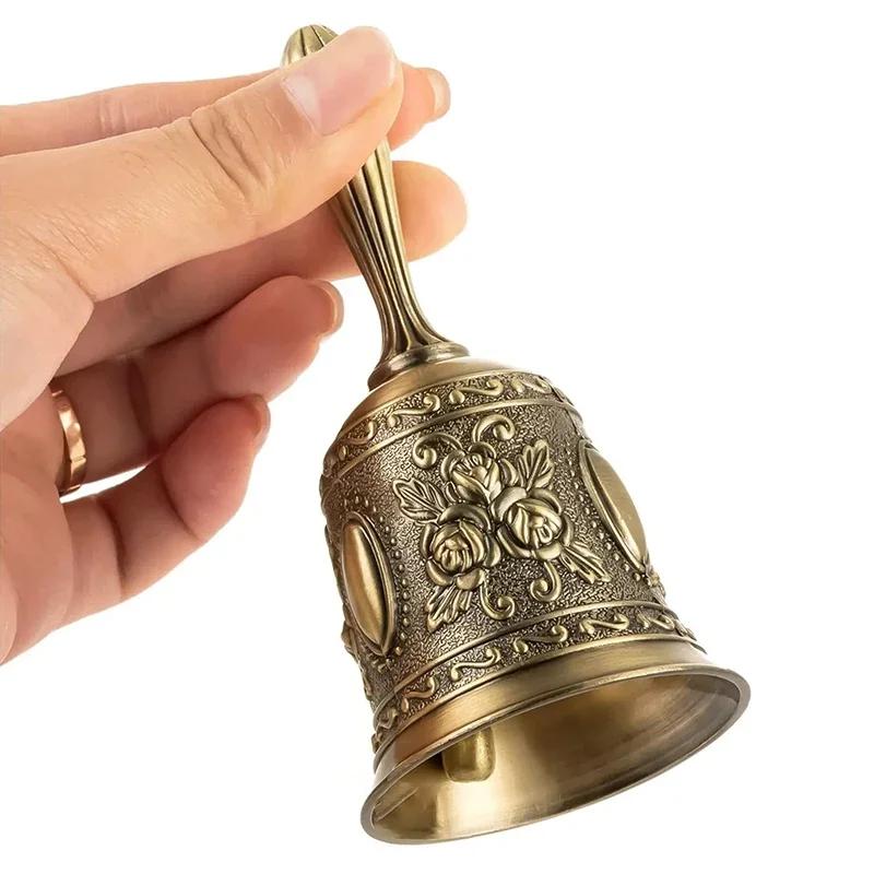 Clopoțel de nuntă din metal retro bronz Bronz Clopote de dresaj pentru animale de companie Clopoței de serviciu Apel pentru Restaurant Bar Jingle Church School School