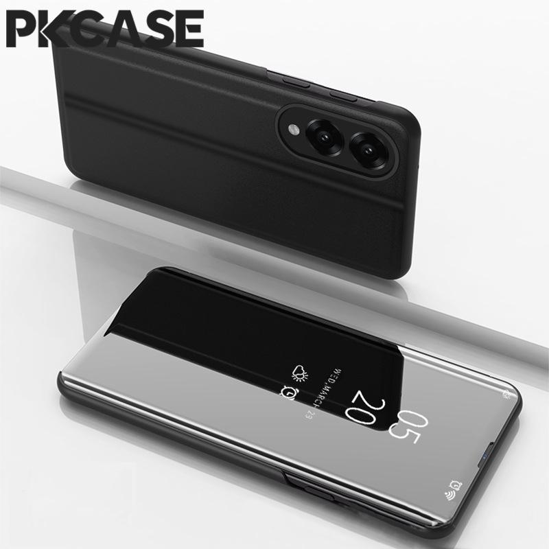 PKCASE Smart Mirror Flip Phone Case for Samsung S26 S25 Edge S24 S23 Ultra FE Plus Shockproof Back Cover for Galaxy A17 A07