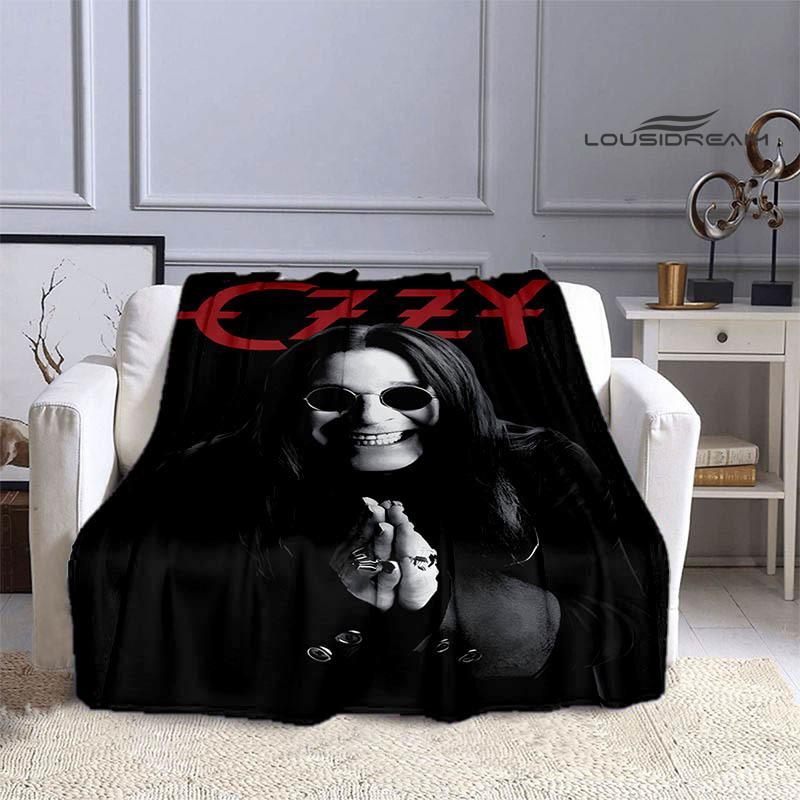 Ozzy osbourne printed blankets picnic blanket Warm Flannel blankets Soft and comfortable blanket bed linings Birthday Gift