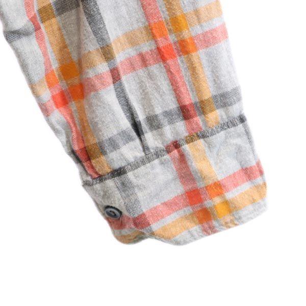 VINTAGE 40s 50s Grandpa Shirt Check Pattern Long sleeve half button shirt Women Used