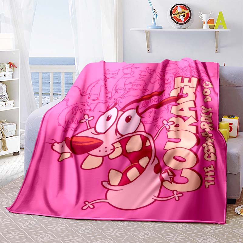 Warm Blankets, Travel-themed, Cowardly Dog-themed Flannel Bedspreads, Fun Sofa Bedspreads for The Bedroom.