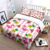 Flamingo Pineapple Watermelon Pattern Bedding Duvet Cover Set Duvet Cover Pillowcases  (1*Duvet Cover 2*Pillowcases, Without Duvet Insert)