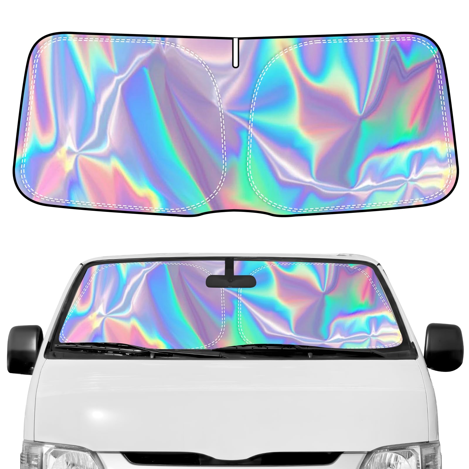 

BLUESEATEC Toyota Hiace 200 Серия Широкий Кузов Передний Солнцезащитный Экран для Лобового Стекла HIACE H200 300D Прочный Изоляционный Материал Солнцезащитный Экран Защита от Солнца Жара