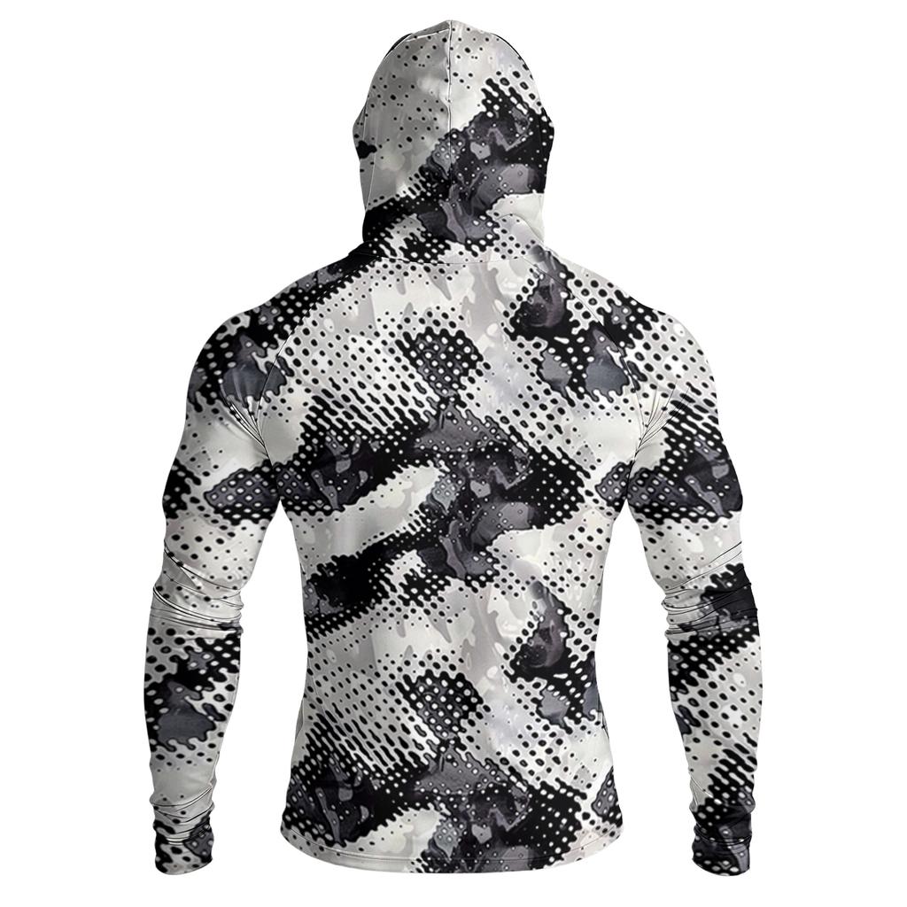 Camicia Casual da Uomo con Cappuccio e Maniche Lunghe a Spalla Cadente