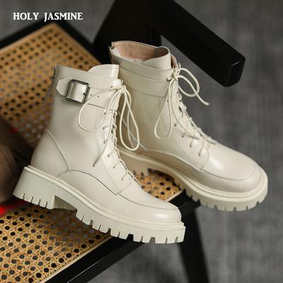 2024 New Winter Genuine Leather Women Boots Fur Warm Boots Snow Boots Zippe Lace-up Platform Boots Black Motorcycle Boots Shoes