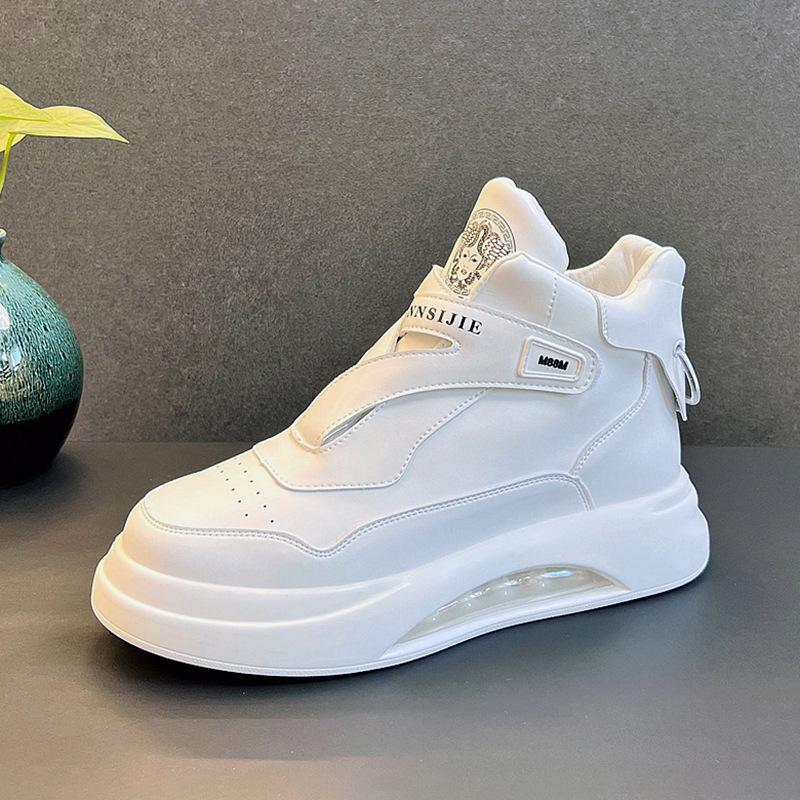 Letní boty s vzduchovým polštářem Pánské vysoké boty Bílé Outdoorové platformové robustní tenisky Prodyšné sportovní boty pro muže